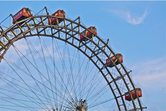 The iconic Ferris Wheel at Prater Amusement Park, Vienna