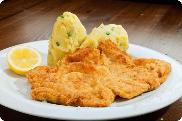 Original Viennese Schnitzel served at a traditional Viennese restaurant